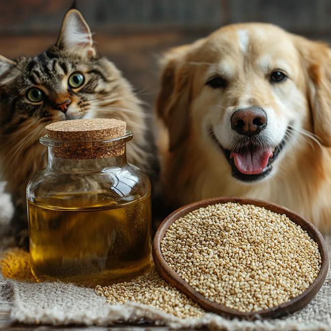 Uleiul de susan oferă o serie de beneficii pentru animalele